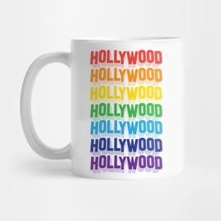 HOLLYWOOD Sign Rainbow Mug